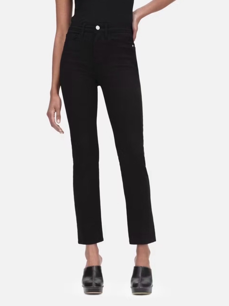 Frame Le High Straight In Black Size 27 - Worn Once!